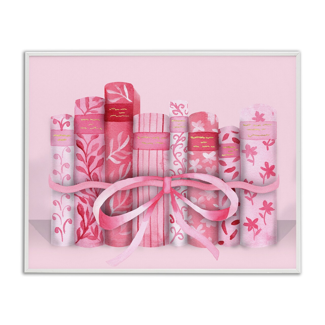 Stupell Industries Pastel Pink Book Lovers Black Framed Giclee Art, design by Nina Jacobs